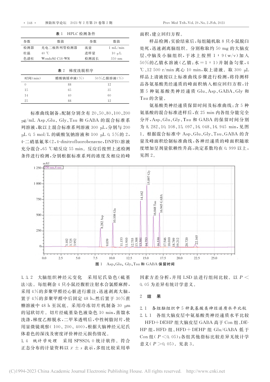 DEHP和高脂暴露对小鼠脑...酸类神经递质、神经元的影响_郑刘根.pdf_第3页