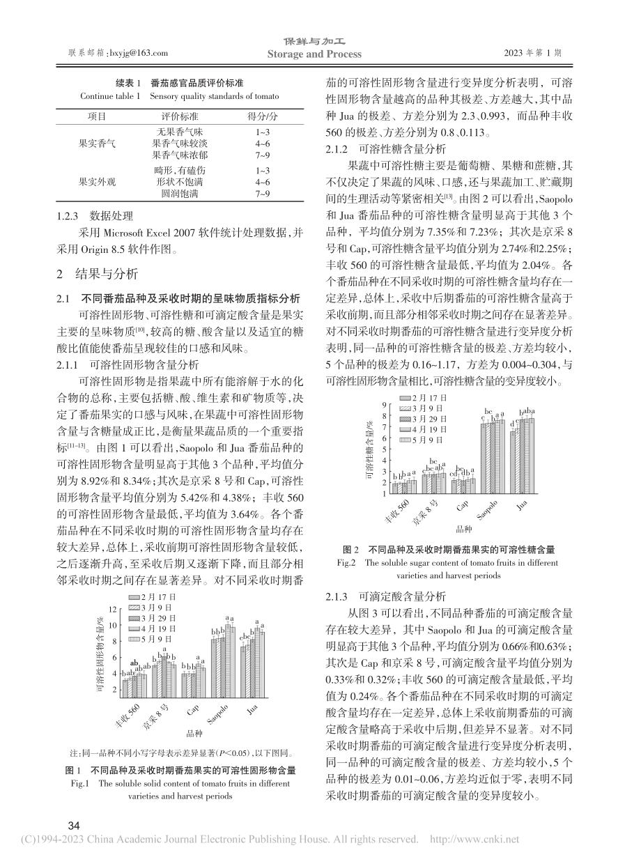 不同品种及采收时期番茄果实的品质分析_韦强.pdf_第3页