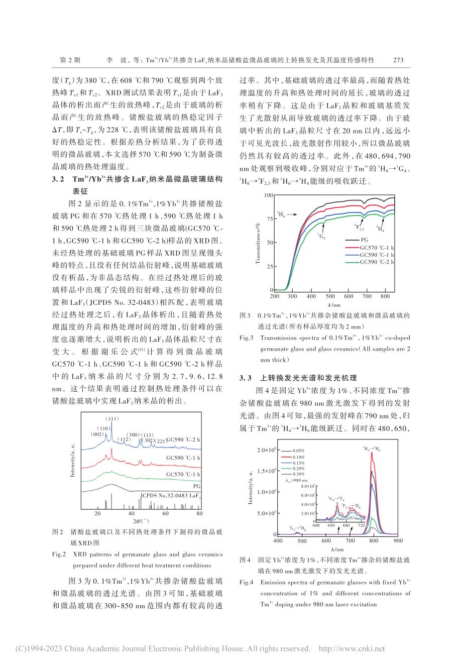 Tm-(3+)_Yb-(3...上转换发光及其温度传感特性_李波.pdf_第3页