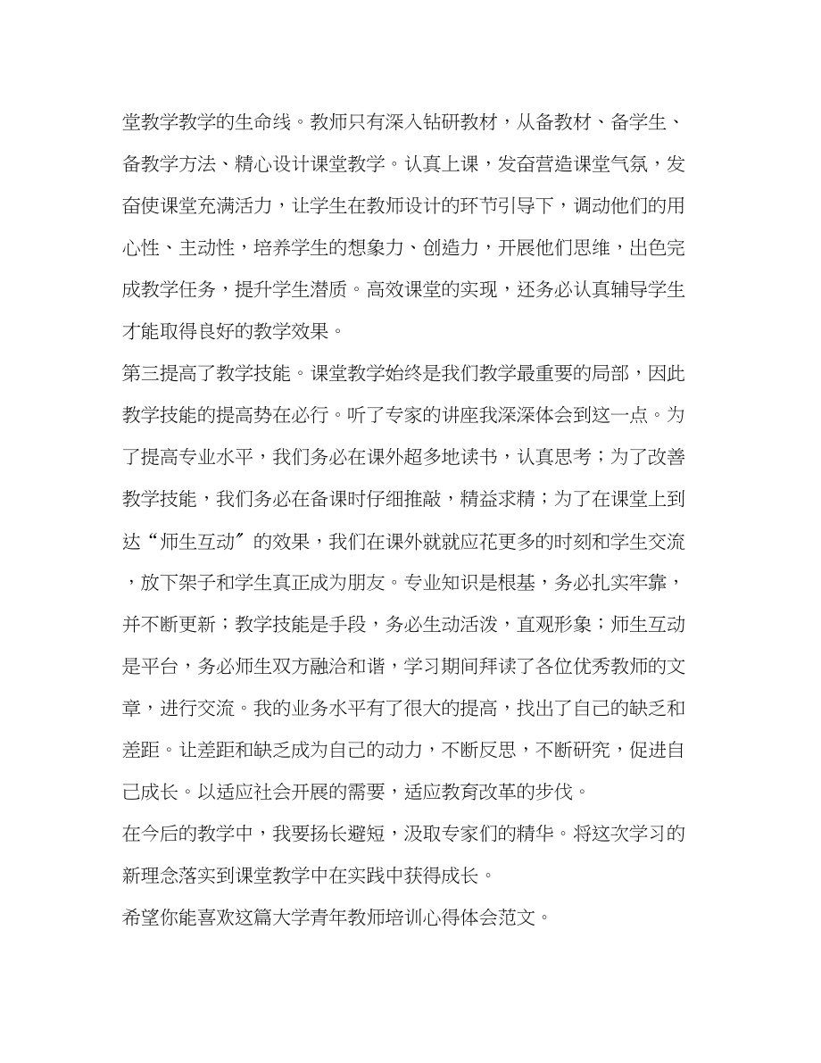 2023年大学青教师培训心得体会（共3篇）.docx_第2页