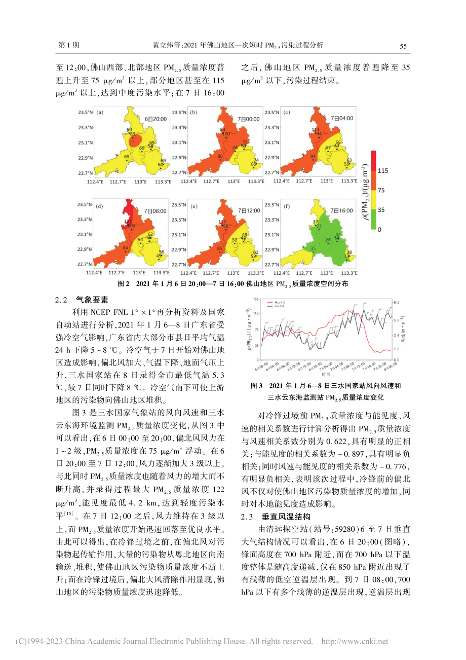 2021年佛山地区一次短时...M_(2.5)污染过程分析_黄立炜.pdf_第2页