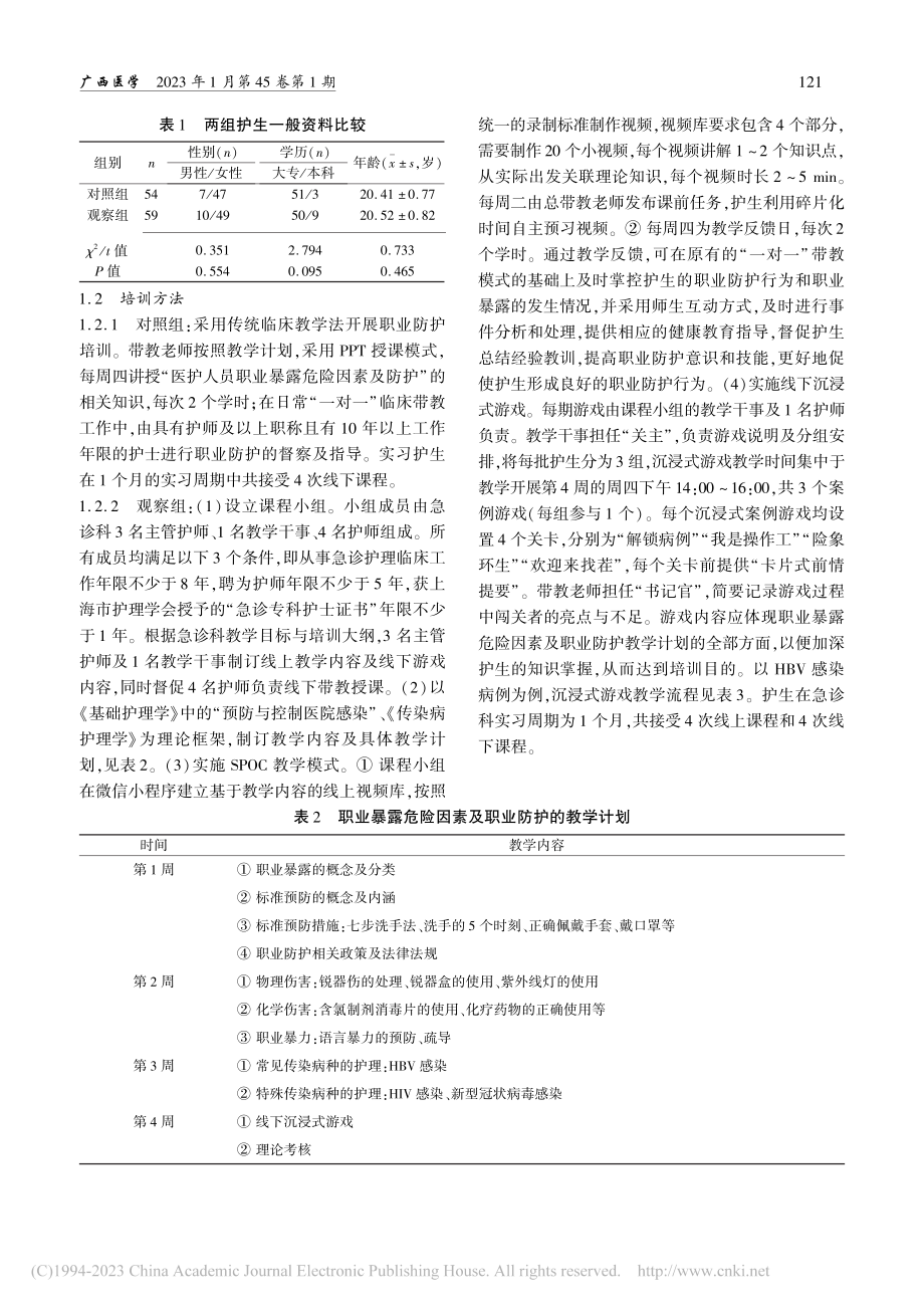 SPOC联合沉浸式游戏教学...生职业防护培训中的应用效果_朱燕燕.pdf_第2页