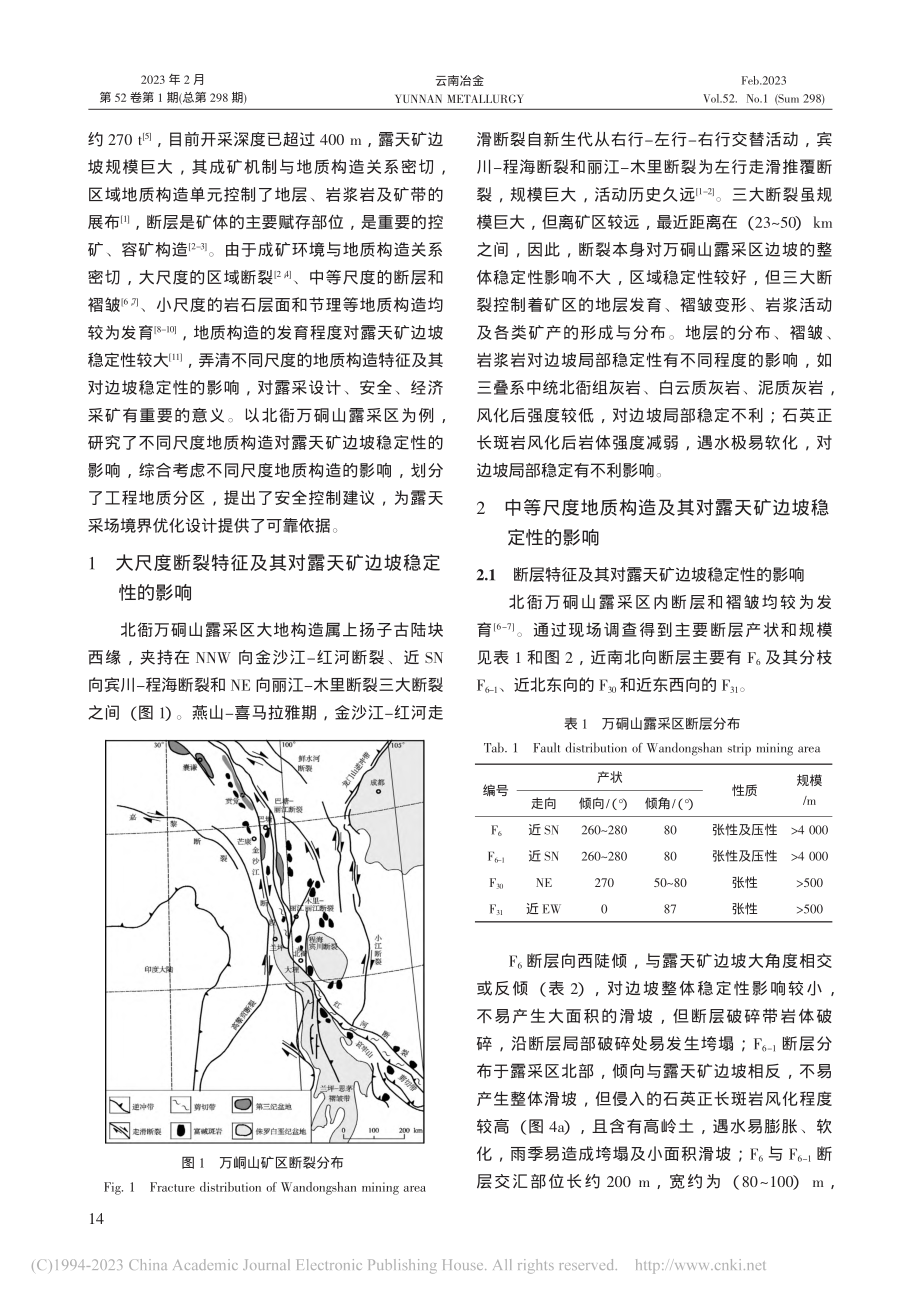 不同尺度地质构造对露天矿边...——以北衙万硐山露采区为例_周癸武.pdf_第2页