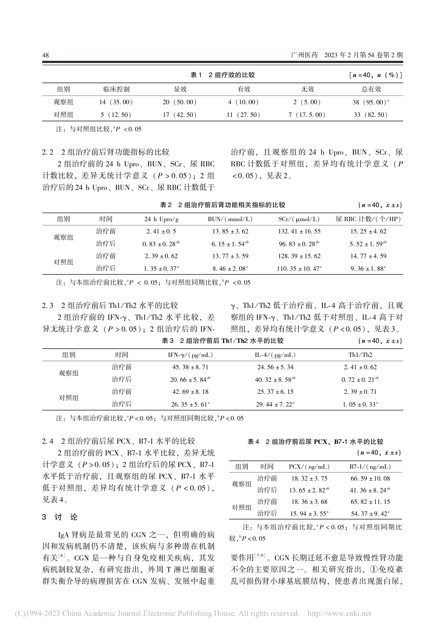 百令胶囊辅助缬沙坦治疗Ig...PCX、B7-1水平的影响_罗丽.pdf_第3页