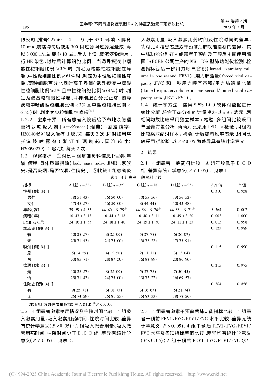 不同气道炎症表型RA的特征及激素干预疗效比较_王举.pdf_第2页