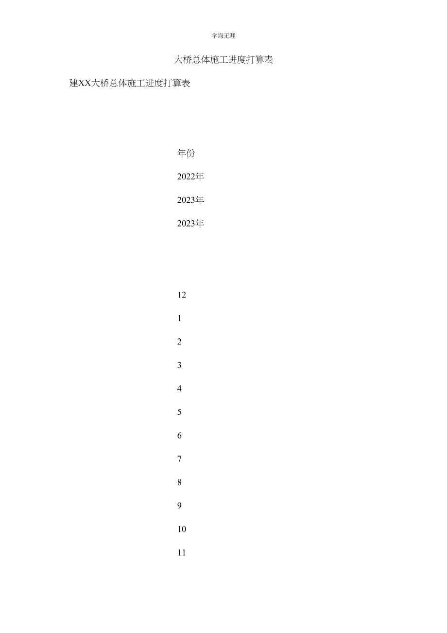 2023年大桥总体施工进度计划表范文.docx_第1页