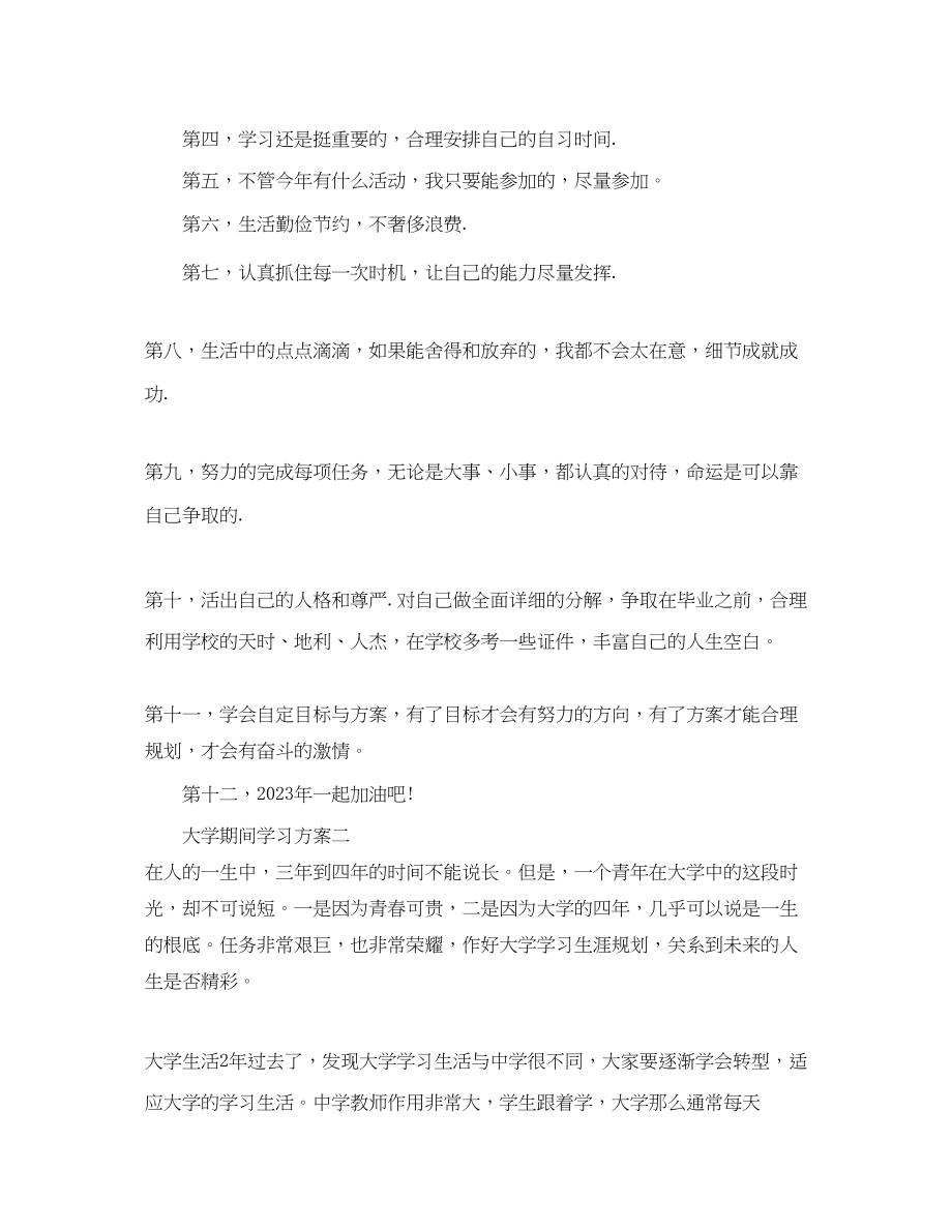 2023年大学期间学习计划范文.docx_第2页