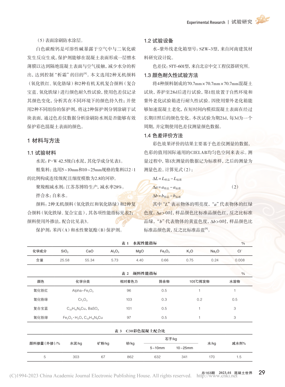 不同环境下彩色混凝土颜色的耐久性研究_唐强.pdf_第2页