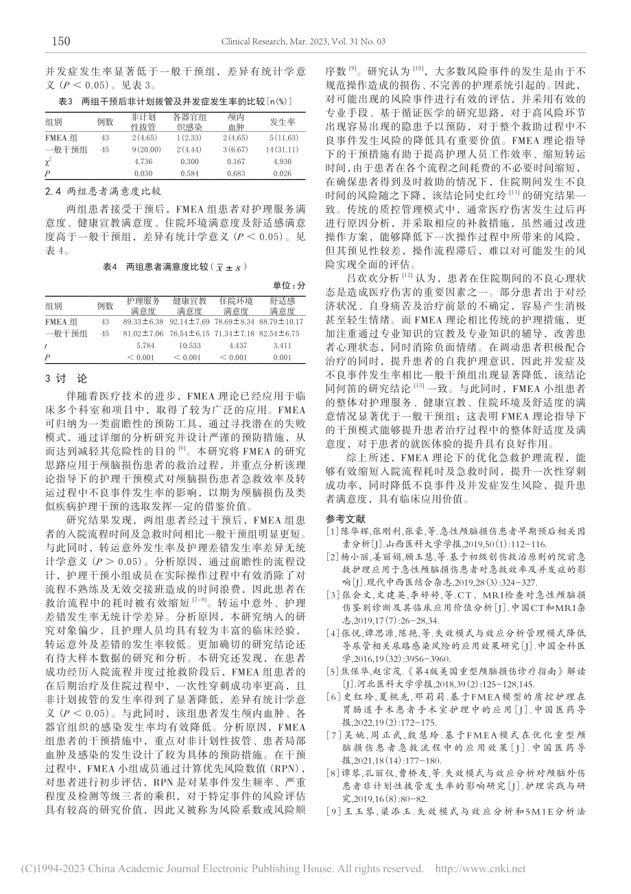 FMEA理论下优化急救护理...率、转运不良事件发生的影响_朱圆圆.pdf_第3页