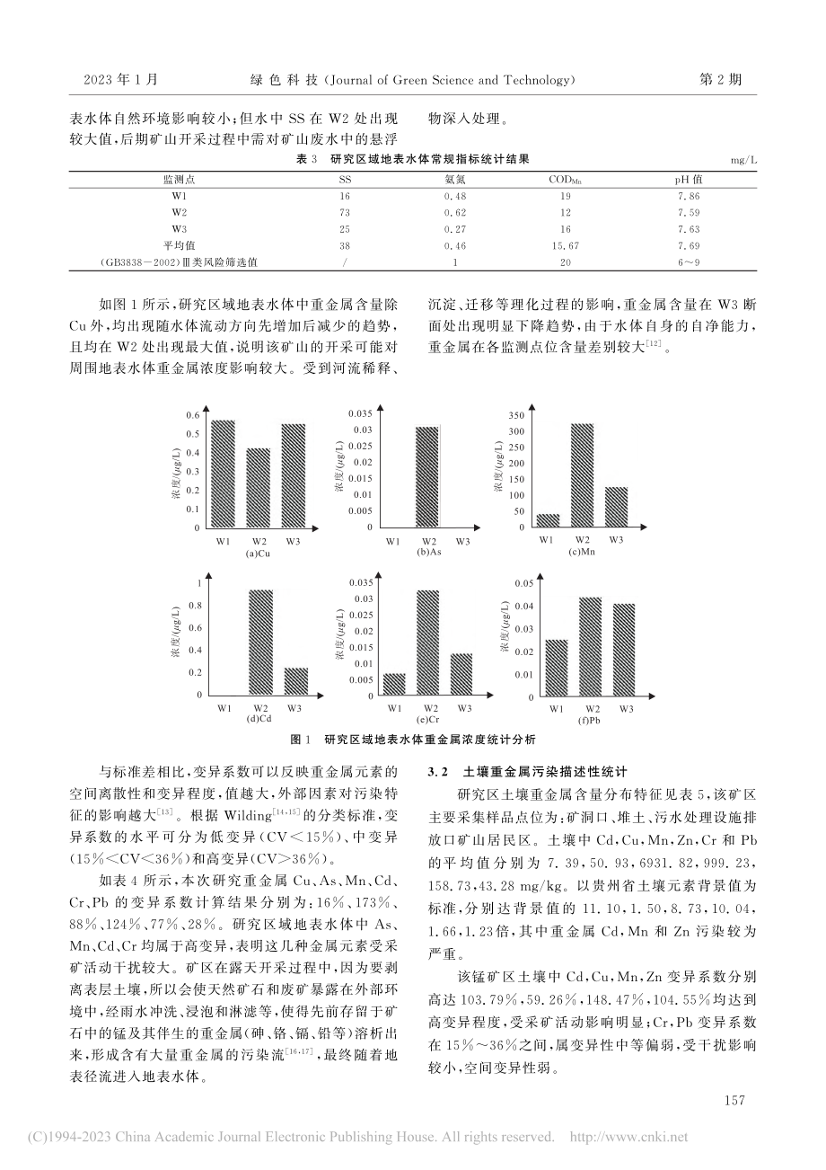 遵义某锰矿区水土环境重金属含量分析及风险评价_赵磊.pdf_第3页