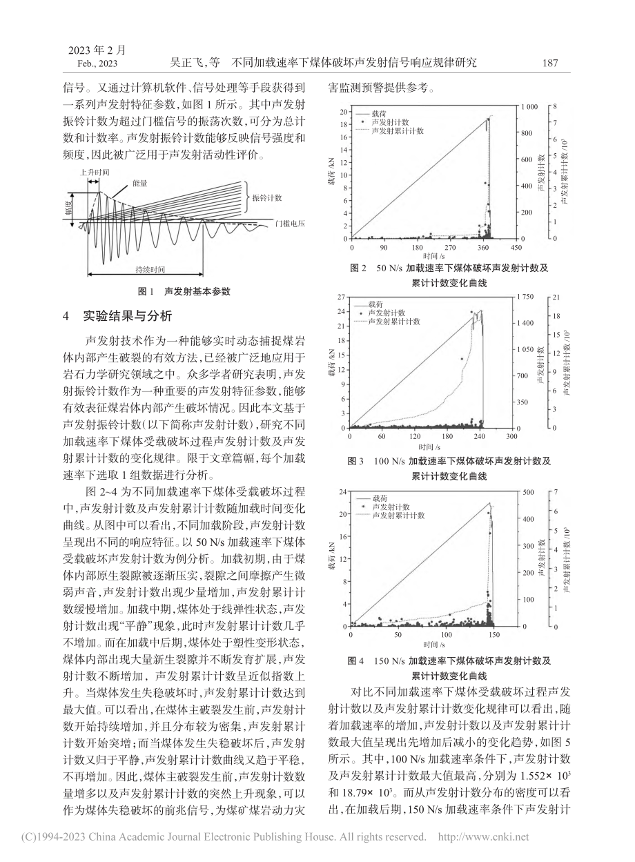 不同加载速率下煤体破坏声发射信号响应规律研究_吴正飞.pdf_第2页