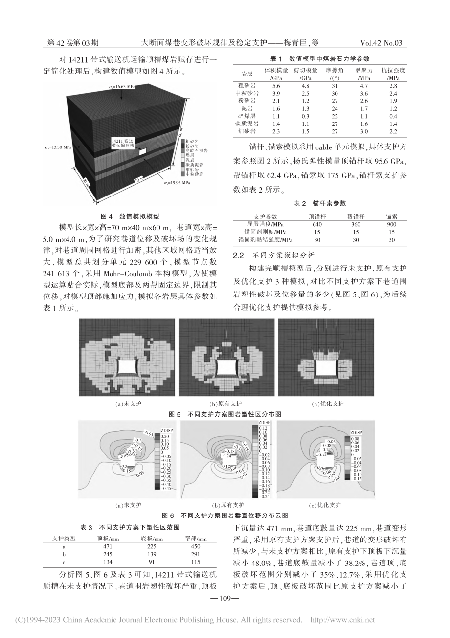 大断面煤巷变形破坏规律及稳定支护_梅青臣.pdf_第3页