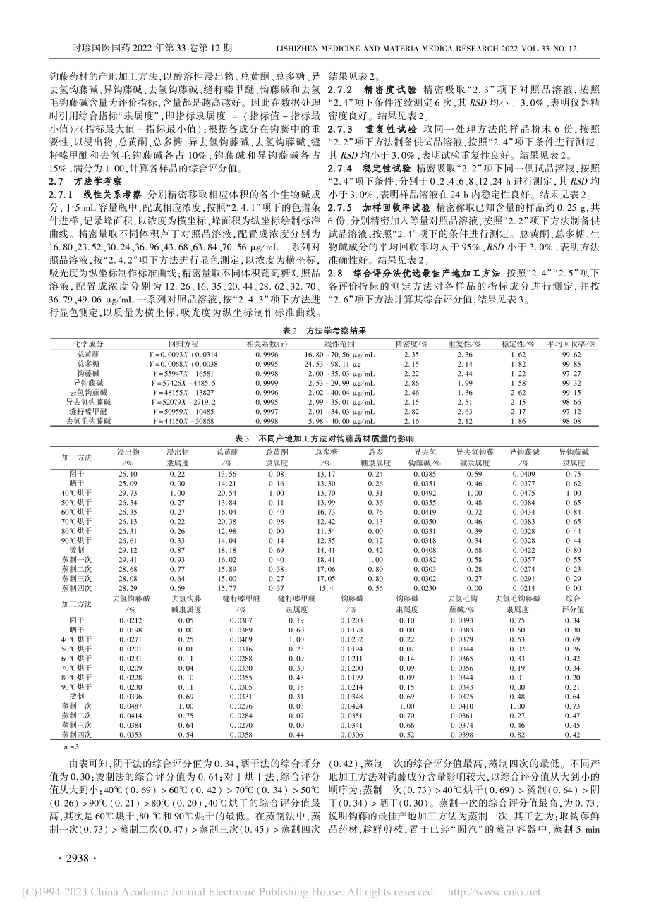 综合评分法优选黔产钩藤的产地加工方法_覃春叶.pdf_第3页