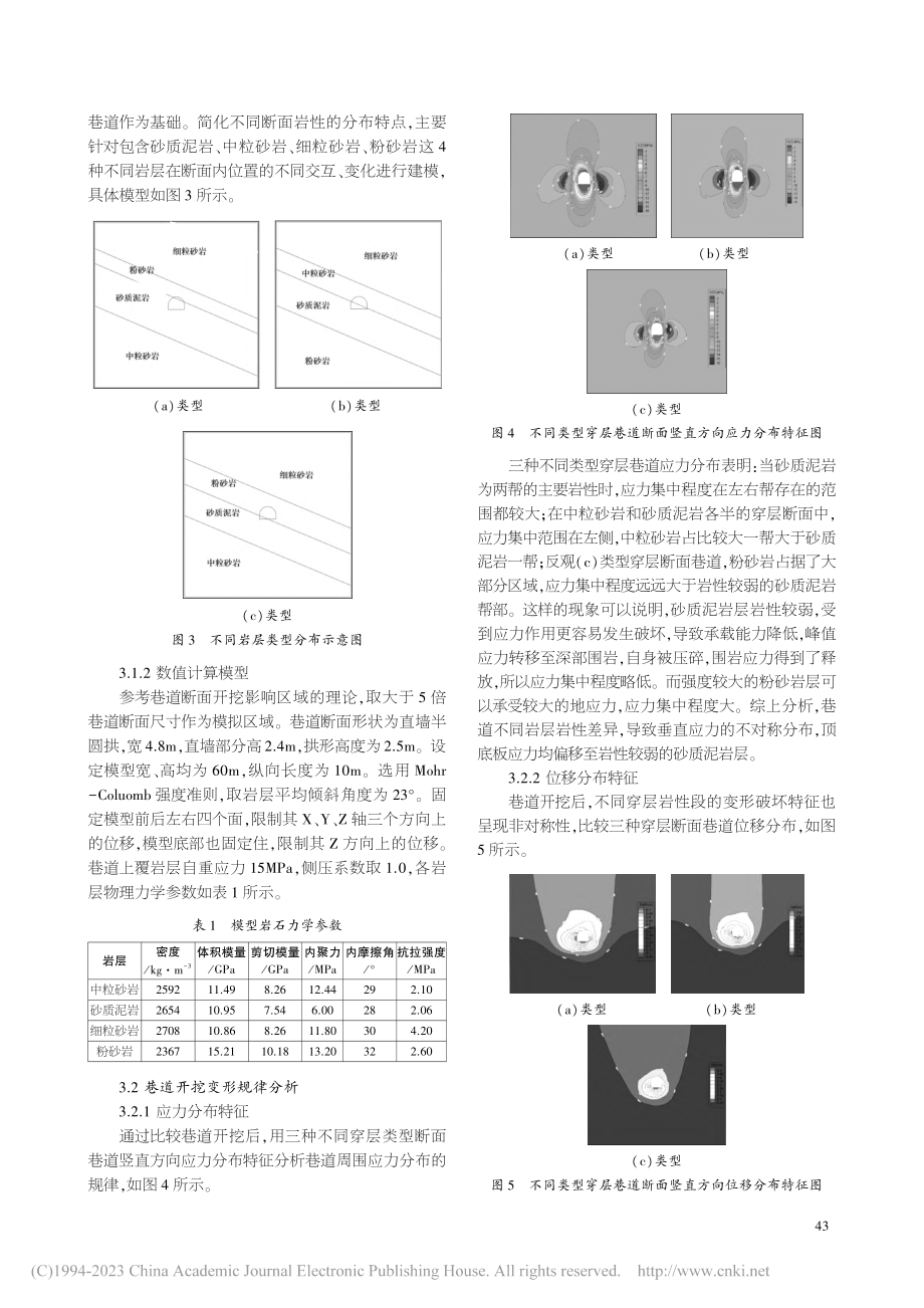 穿倾斜岩层巷道非对称变形数值模拟研究_张俊树.pdf_第2页