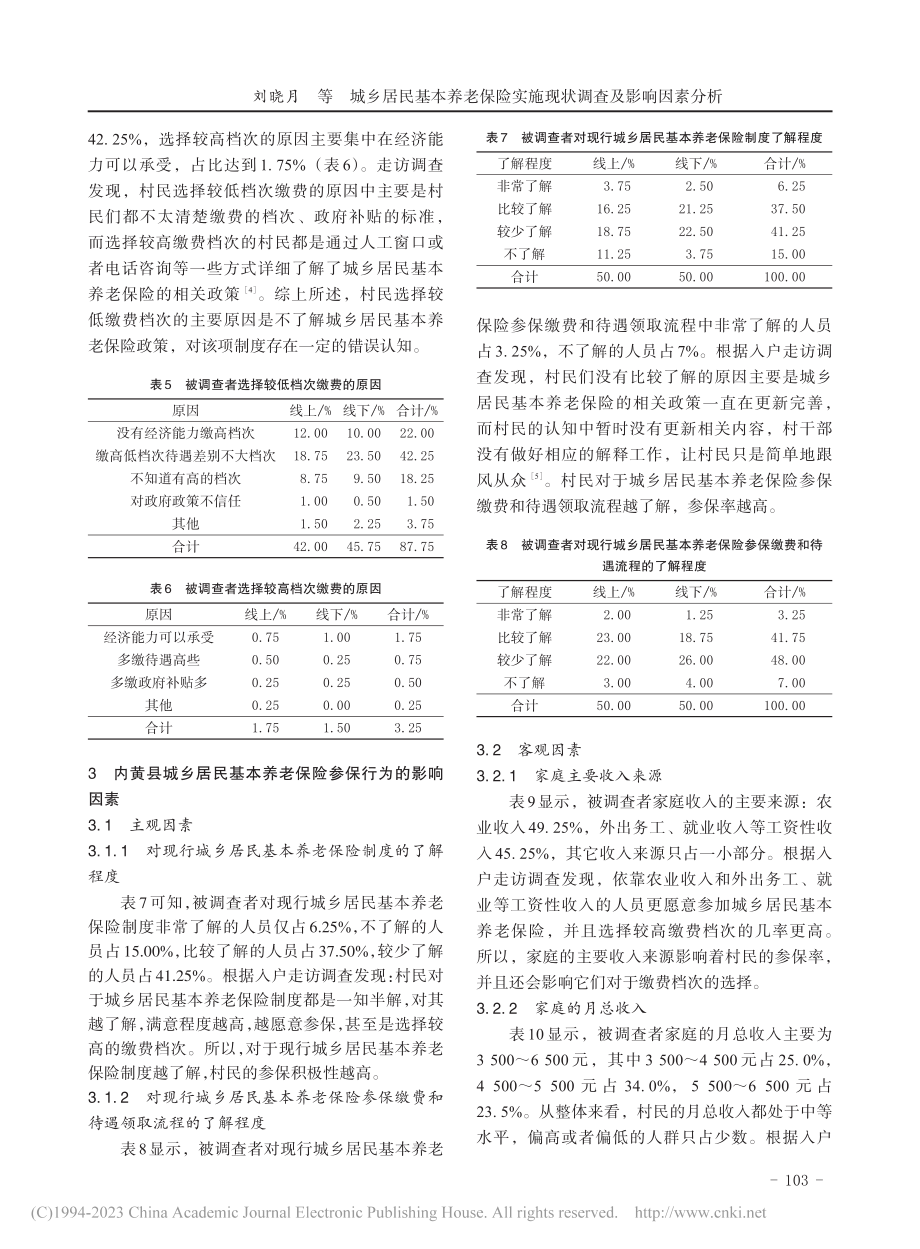 城乡居民基本养老保险实施现状调查及影响因素分析_刘晓月.pdf_第3页