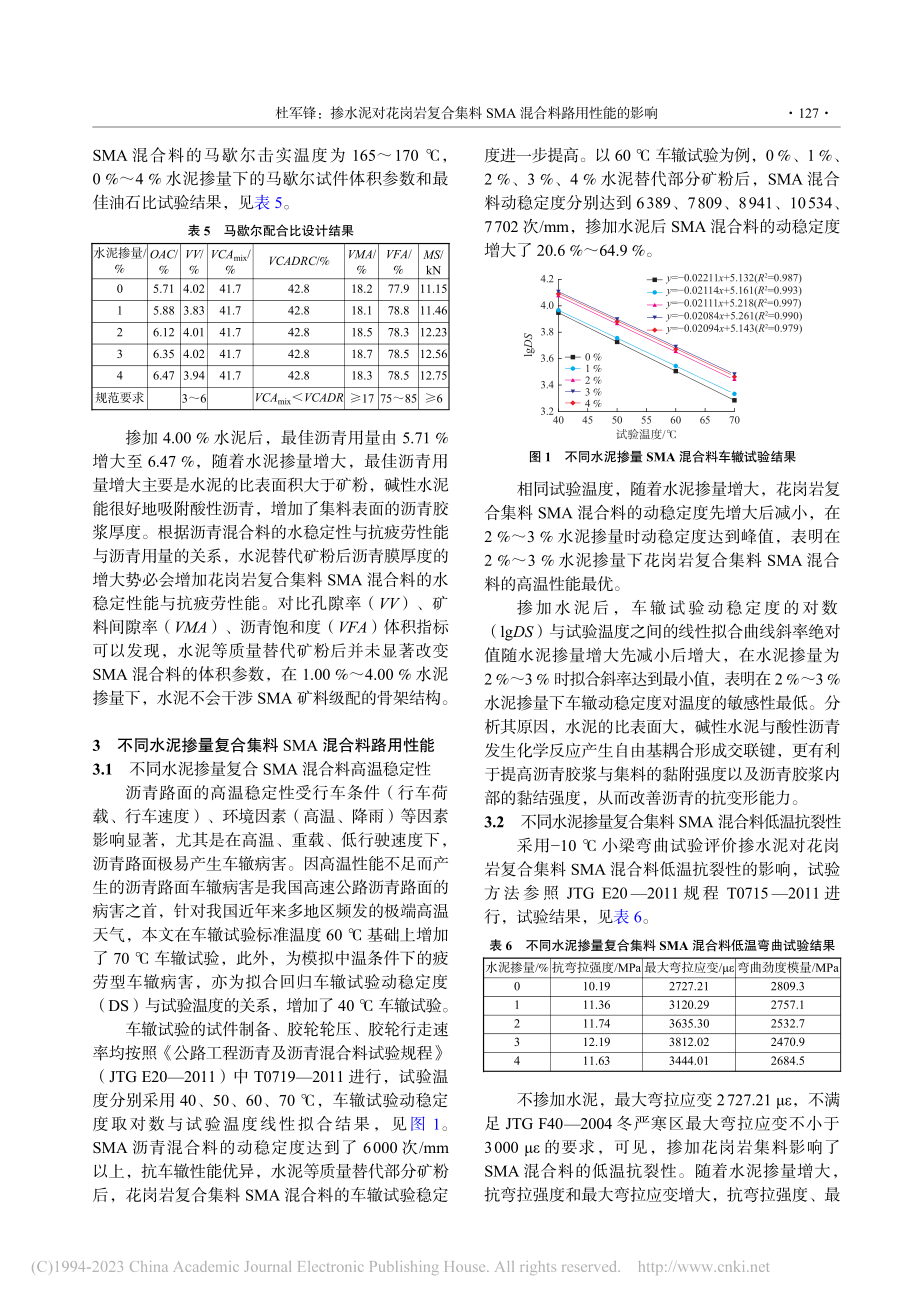 掺水泥对花岗岩复合集料SMA混合料路用性能的影响_杜军锋.pdf_第3页