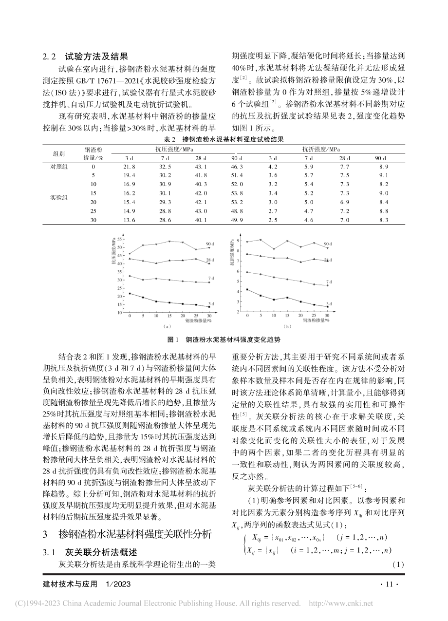 掺钢渣粉水泥基材料的强度关联性研究_叶真.pdf_第2页