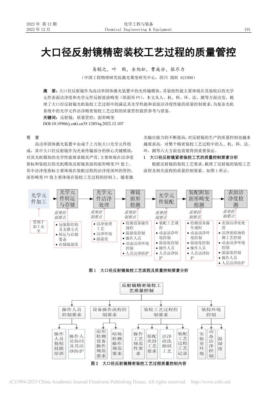 大口径反射镜精密装校工艺过程的质量管控_易聪之.pdf_第1页