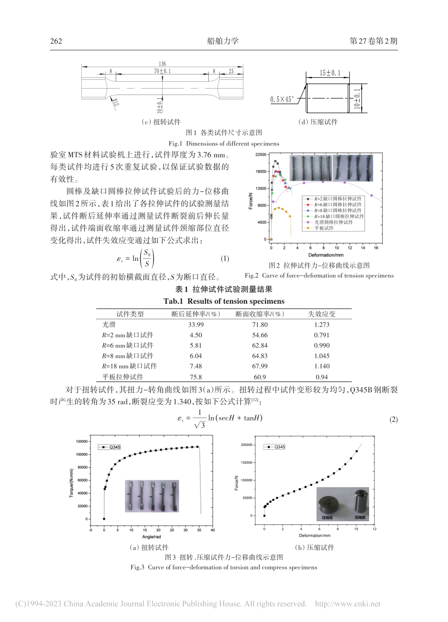 冲击载荷作用下Q345钢失效应变与单元尺寸关系研究_伍星星.pdf_第3页