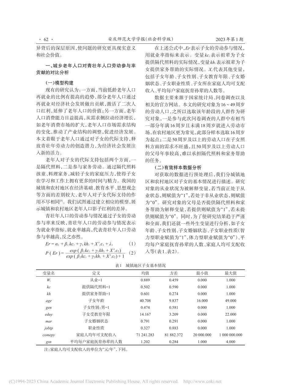 城乡老年人口影子红利比较研究_陈来.pdf_第2页