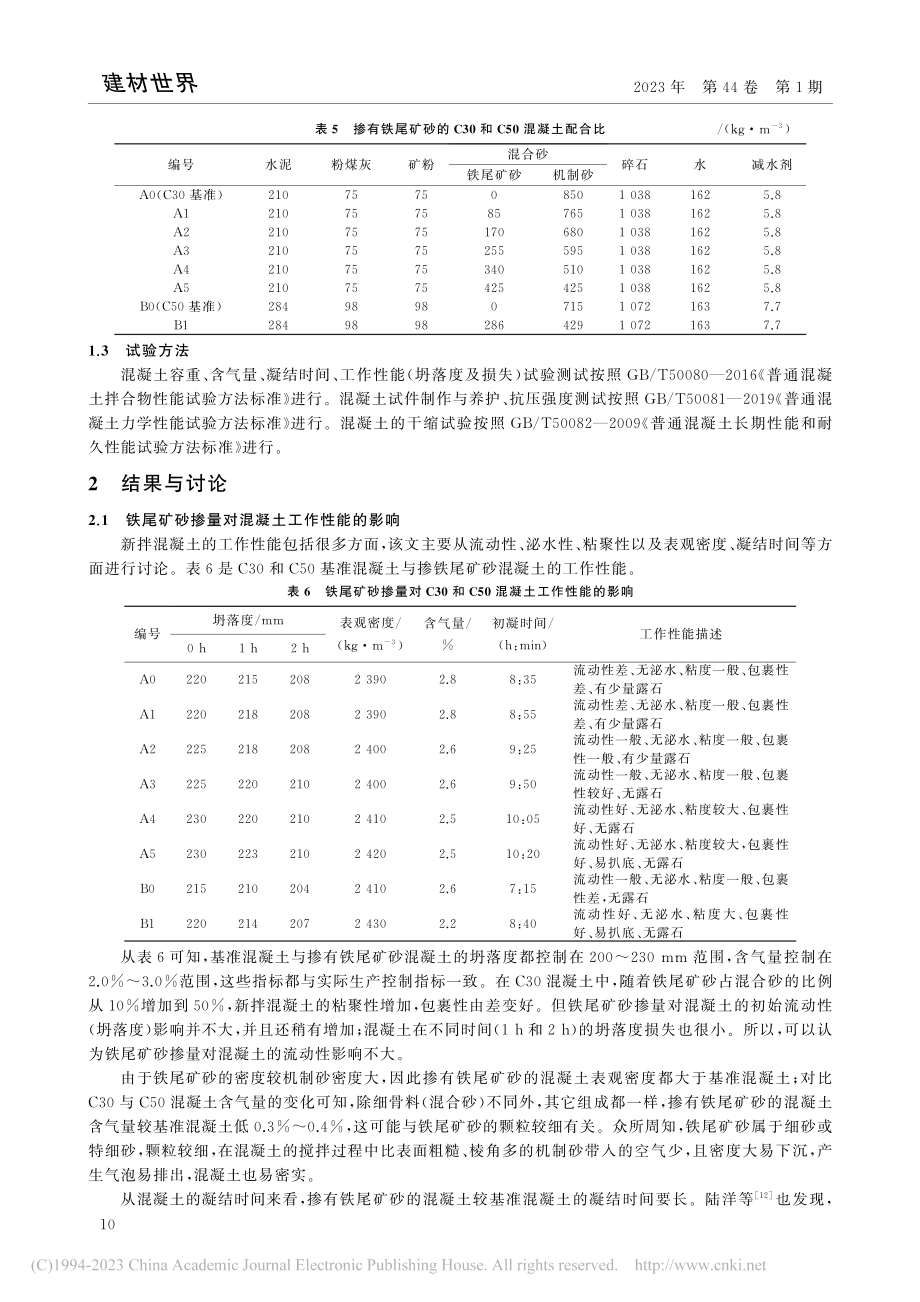 大掺量铁尾矿砂在预拌混凝土中的试验研究_胡新军.pdf_第3页