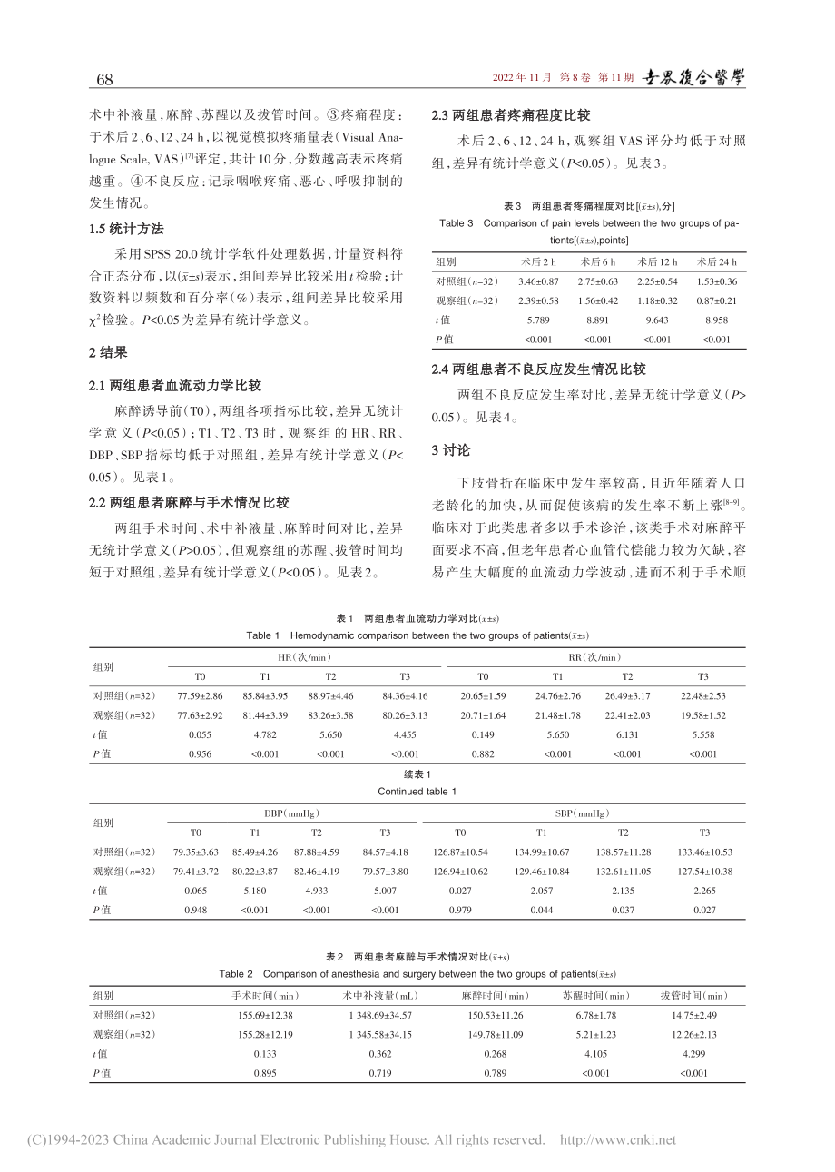 超声引导下神经阻滞联合喉罩...血流动力学及苏醒质量的影响_刘淑彬.pdf_第3页