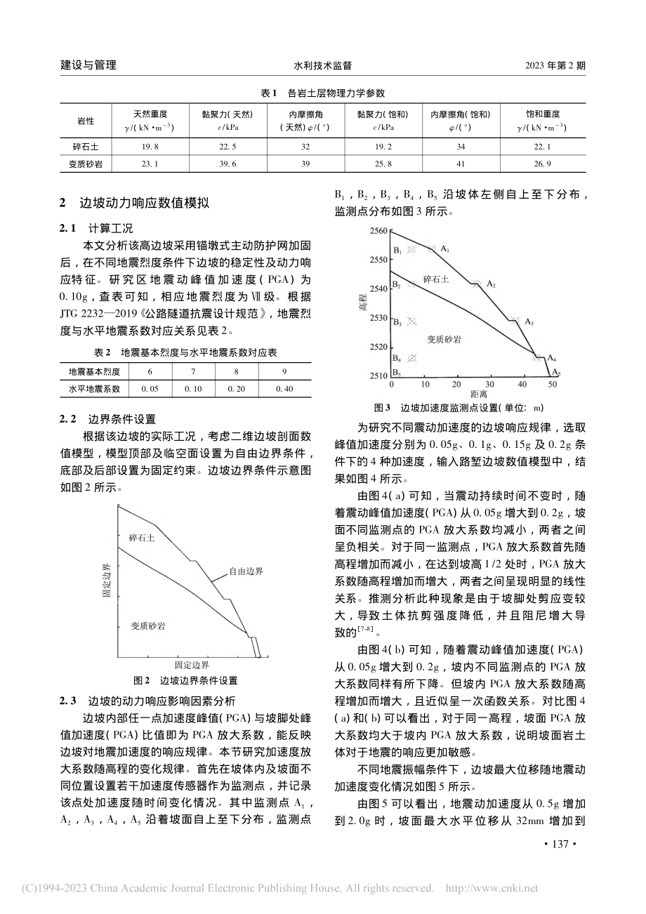 地震作用下水库高边坡动力响应模拟分析_陈士银.pdf_第2页