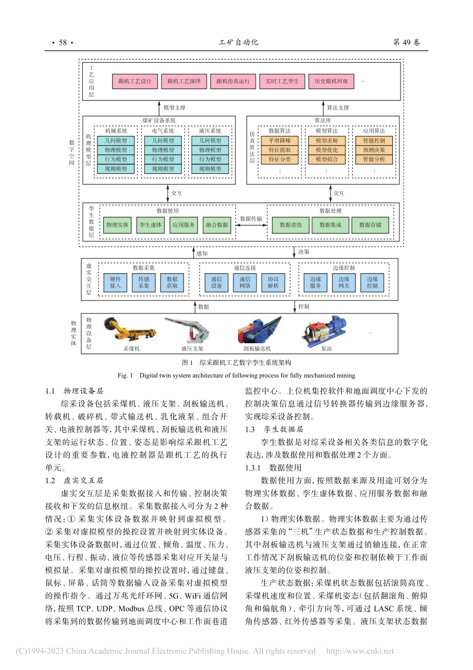 综采跟机工艺数字孪生系统架构与关键技术_崔耀.pdf_第3页