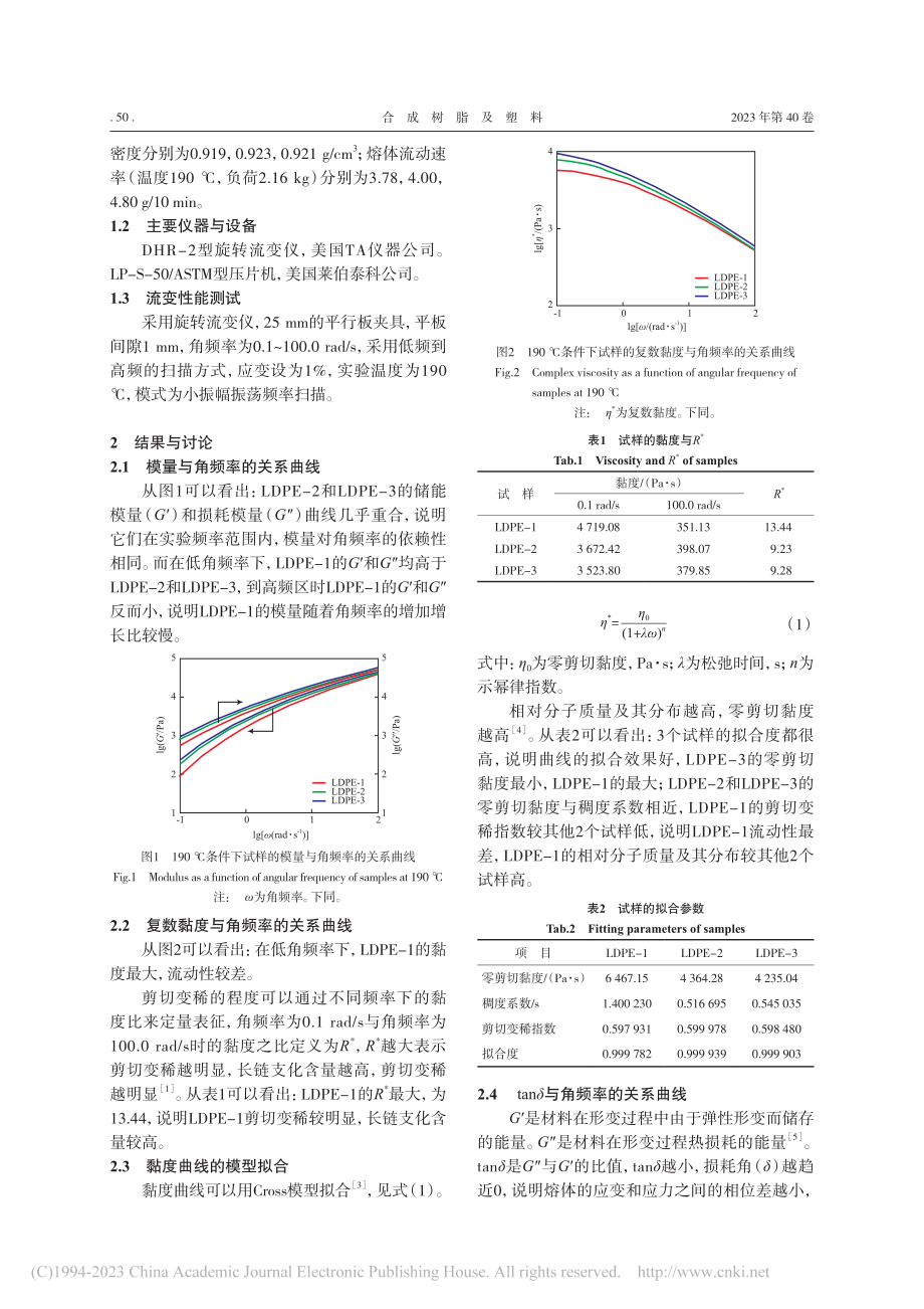 低密度聚乙烯的流变性能研究_马丽.pdf_第2页