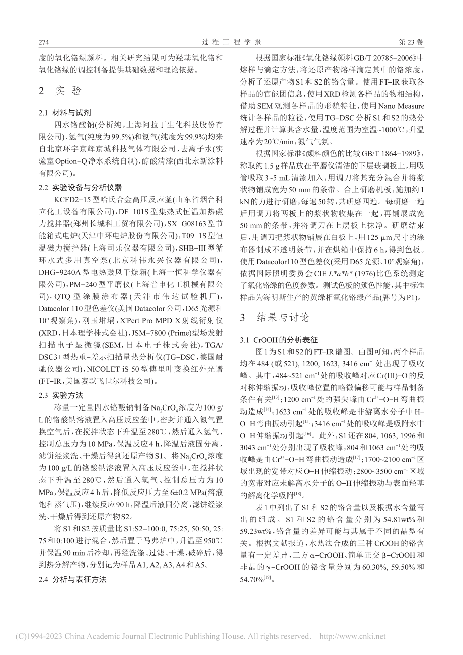 底心正交和三方CrOOH热分解制备氧化铬绿的研究_穆攀攀.pdf_第3页