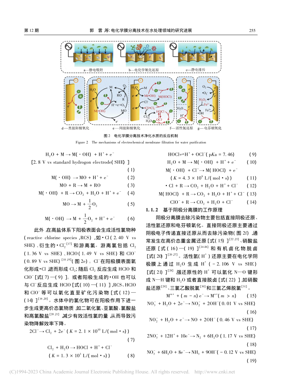 电化学膜分离技术在水处理领域的研究进展_郭雲 (1).pdf_第3页