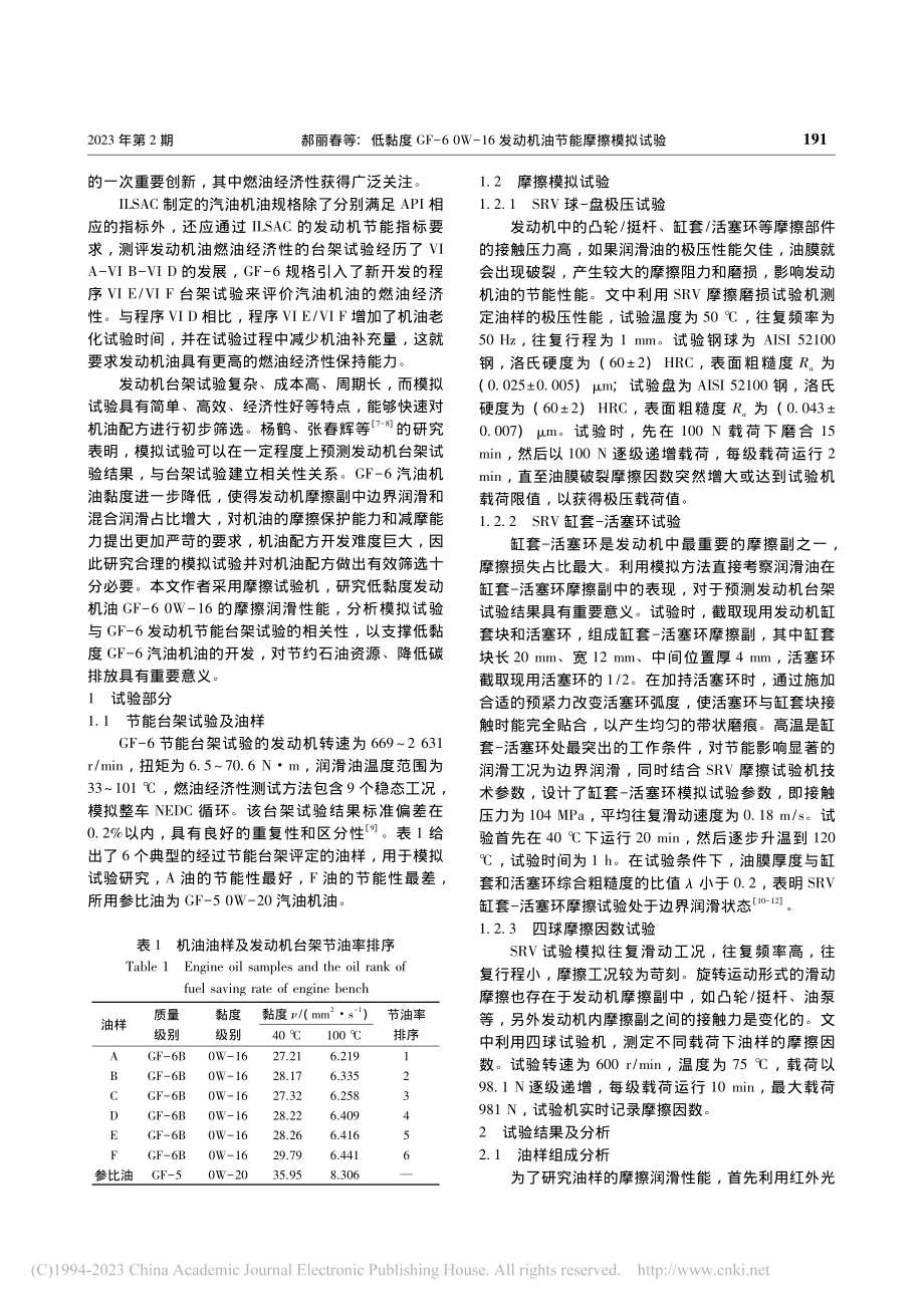 低黏度GF-60W-16发动机油节能摩擦模拟试验_郝丽春.pdf_第2页