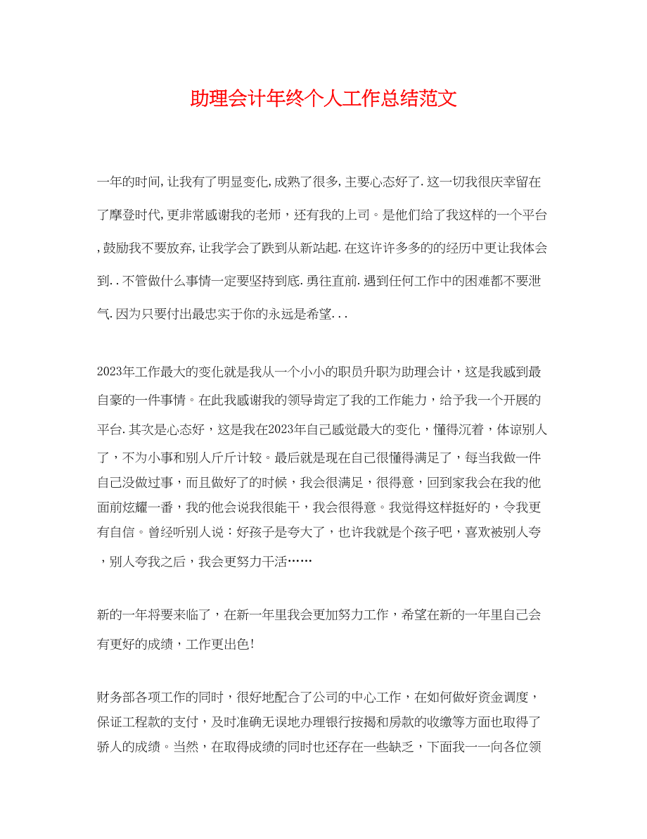 2023年助理会计终个人工作总结范文.docx_第1页