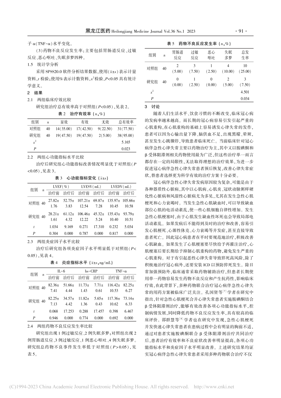 低剂量胺碘酮结合β受体阻滞...病伴急性心律失常的疗效研究_朱洪坤.pdf_第2页