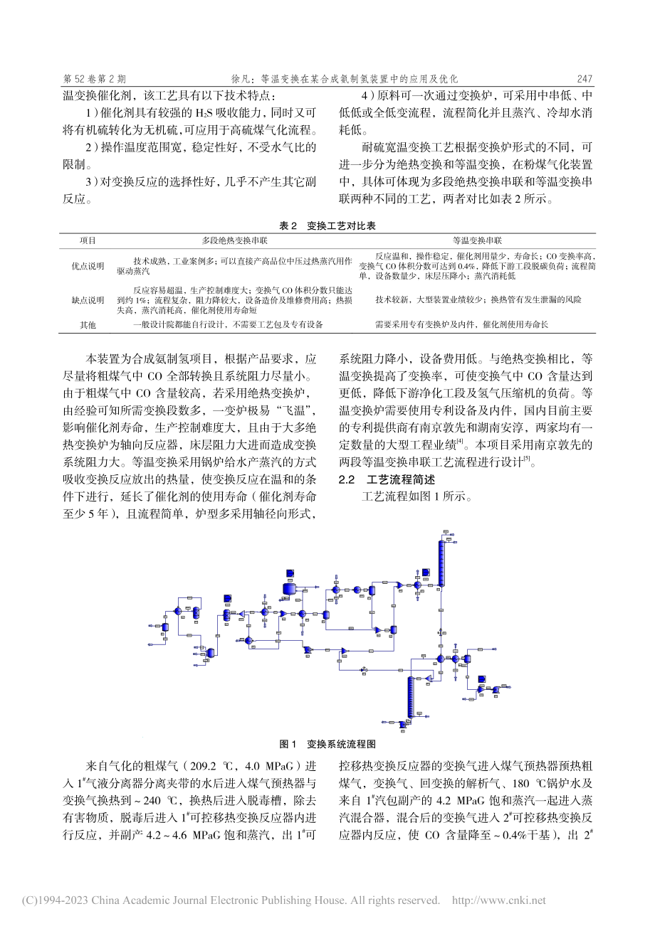 等温变换在某合成氨制氢装置中的应用及优化_徐凡.pdf_第2页