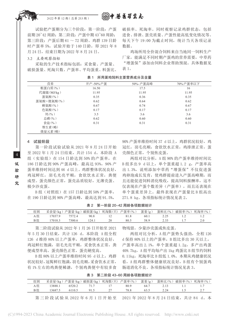 自配中草药“增蛋保”在产蛋鸡应用试验_郑勋雷.pdf_第2页