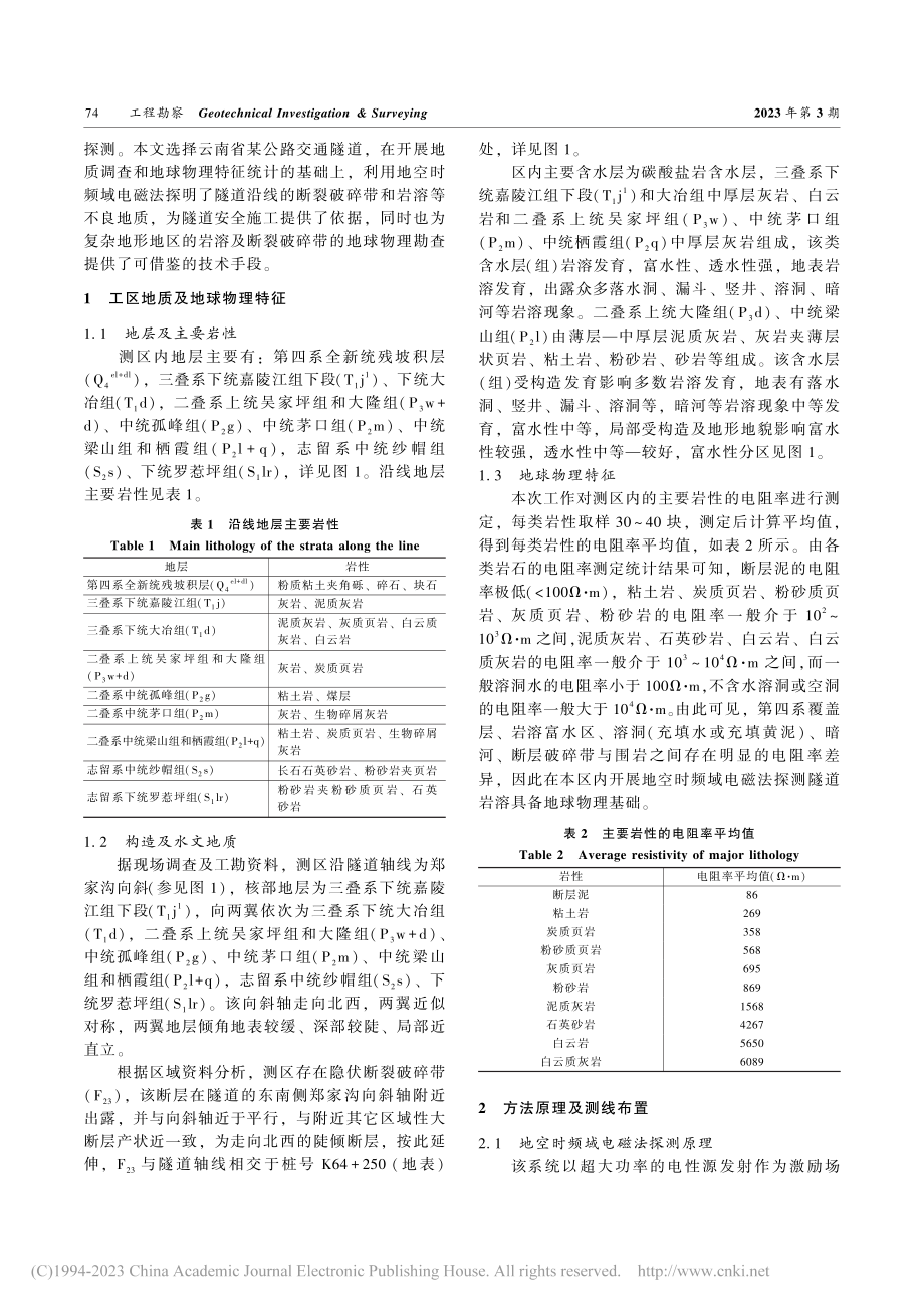 地空时频域电磁法对隧道岩溶的探测分析_单玉孟.pdf_第2页