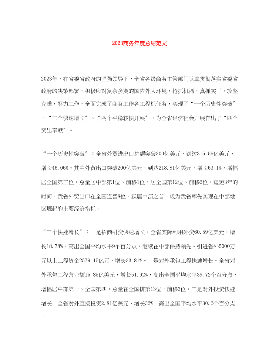 2023年商务度总结范文.docx_第1页