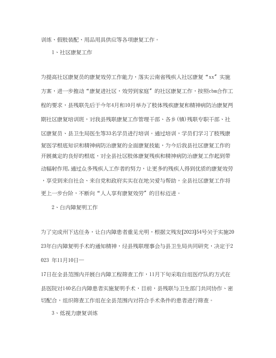 2023年县残联终工作总结范文.docx_第2页