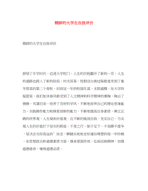 2023年精辟的大学生自我评价范文.docx