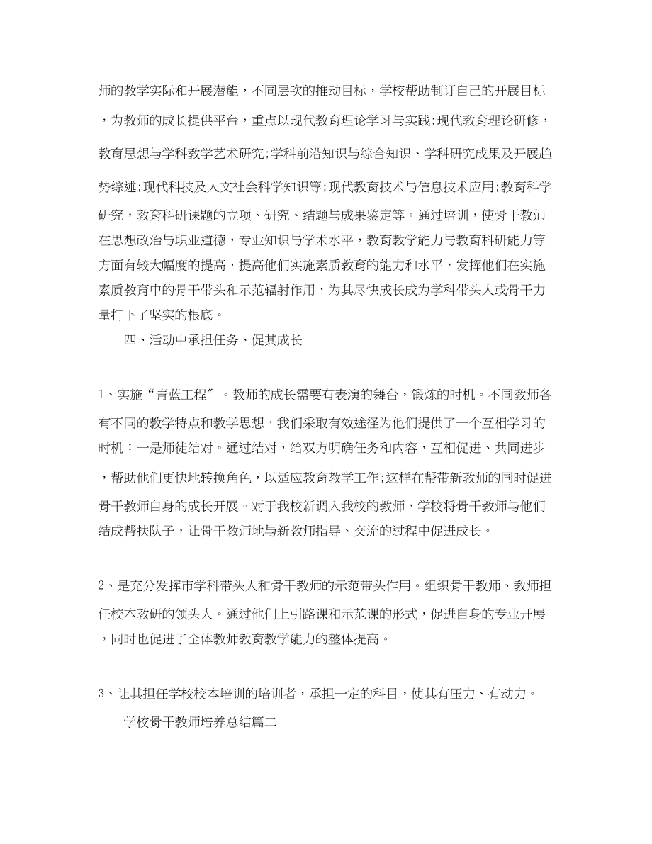 2023年学校骨干教师培养总结范文.docx_第2页