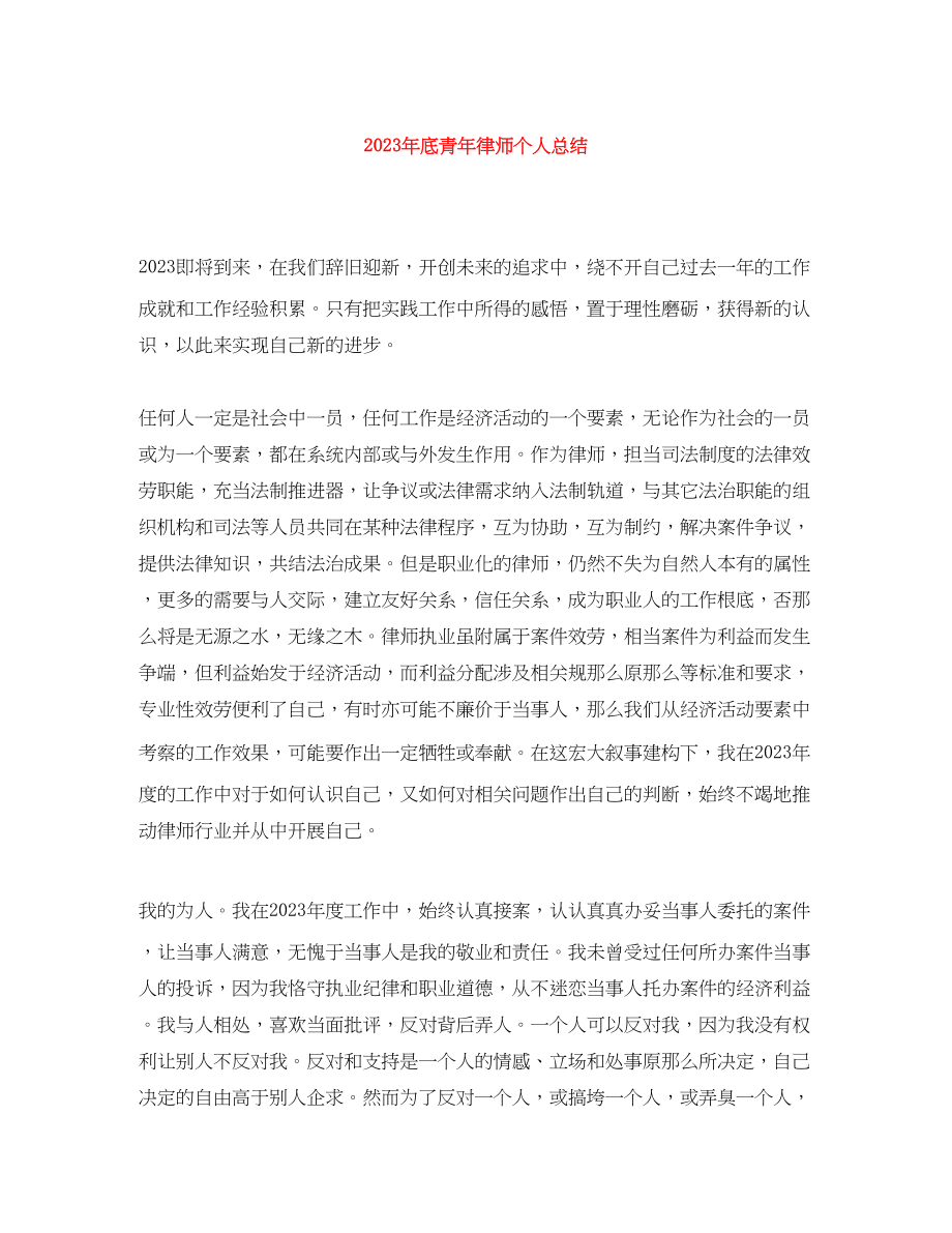 2023年底青律师个人总结2范文.docx_第1页