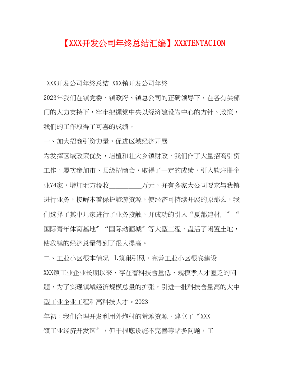 2023年开发公司终总结汇编TENTACION范文.docx_第1页