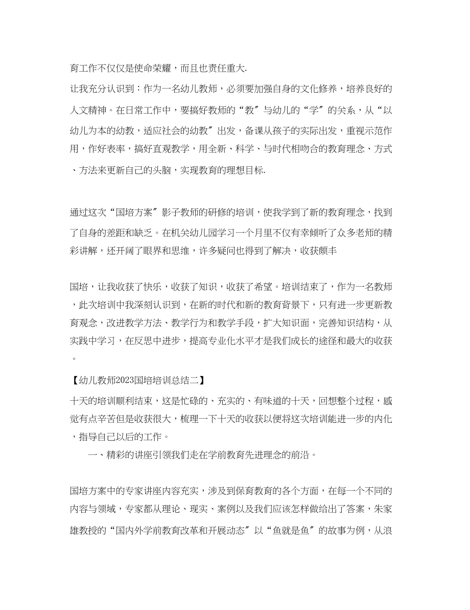 2023年幼儿教师国培培训总结范文.docx_第2页