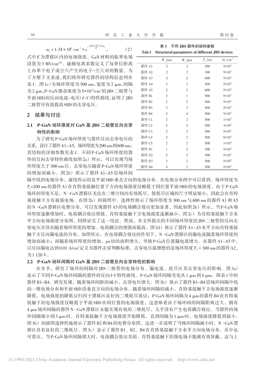 多场环结构对GaN基JBS...穿电压和正向工作电流的影响_陈宏佑.pdf_第3页