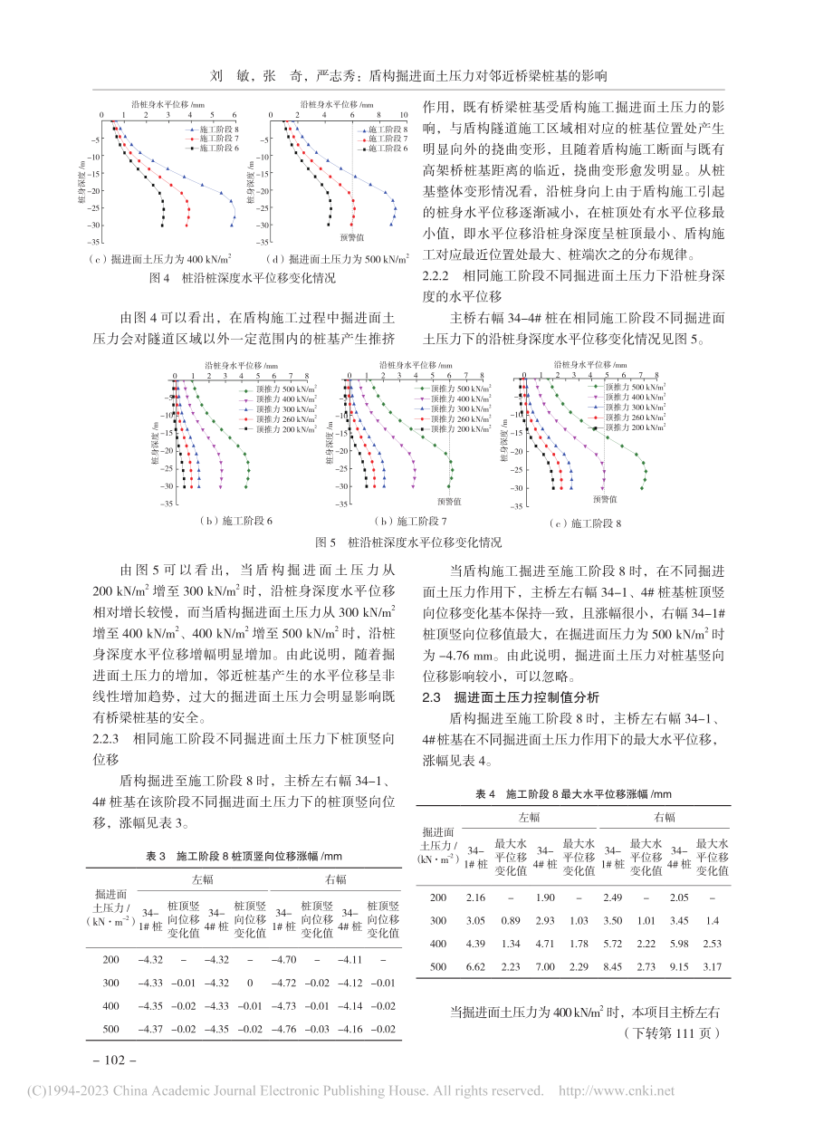 盾构掘进面土压力对邻近桥梁桩基的影响_刘敏.pdf_第3页