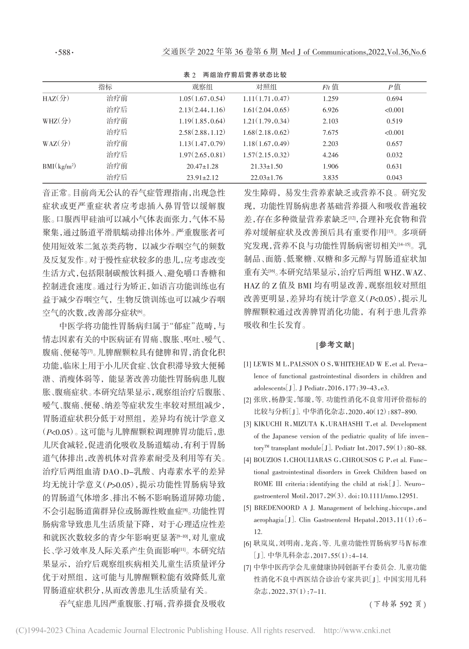 儿脾醒颗粒对儿童吞气症的临床疗效_张敬.pdf_第3页