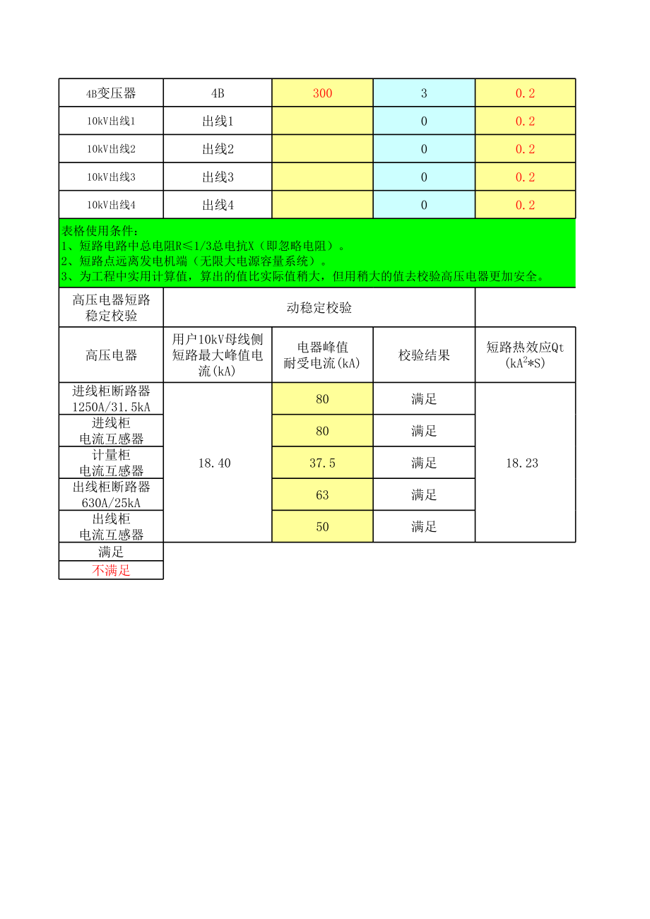 工程中短路电流实用计算表.xls_第2页