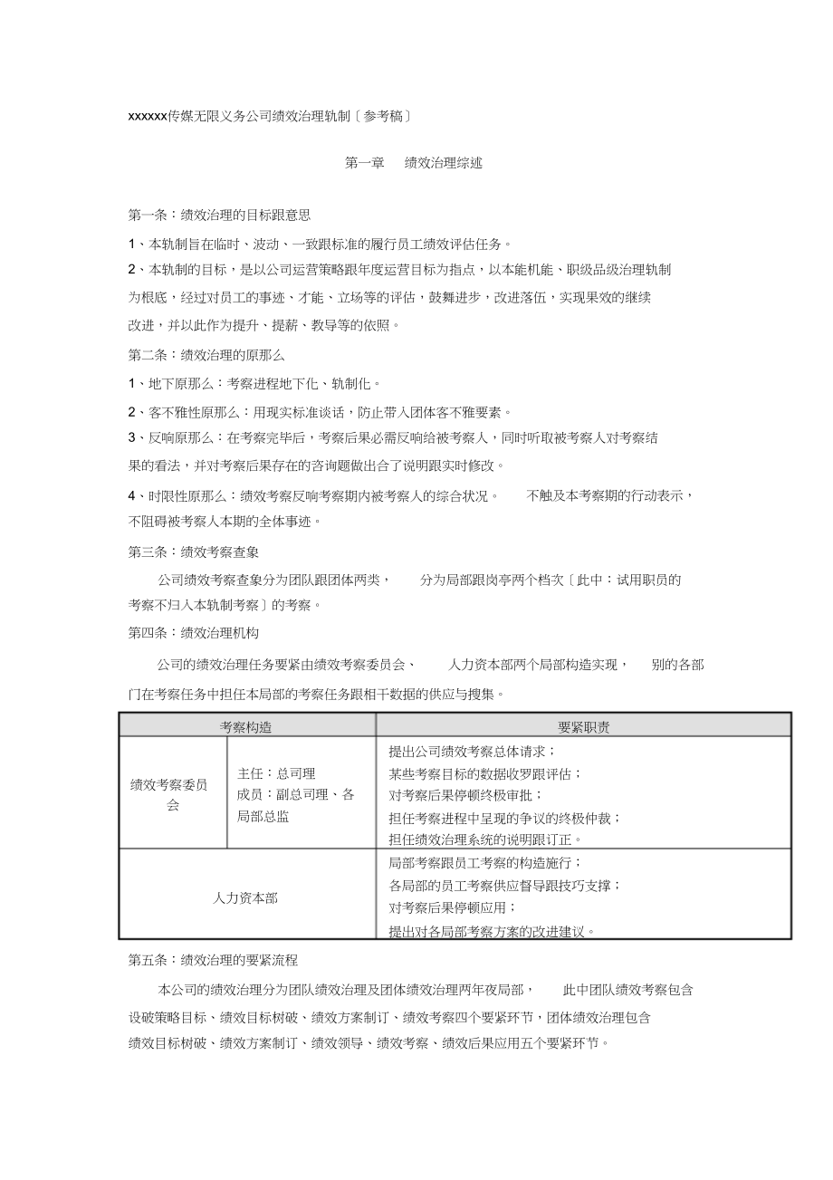 2023年某大型传媒公司绩效管理制度.docx_第1页