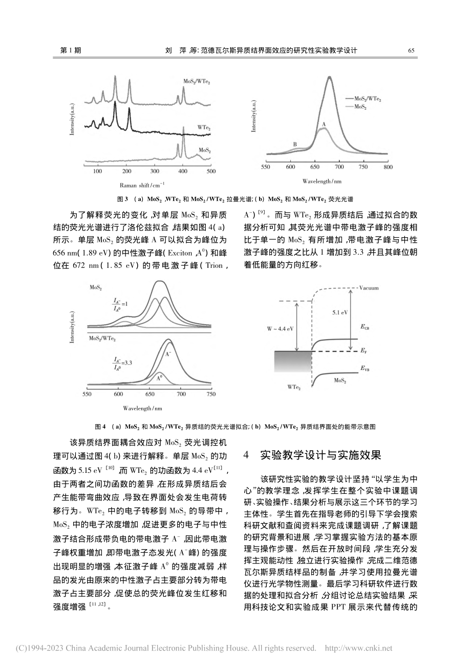 范德瓦尔斯异质结界面效应的研究性实验教学设计_刘萍.pdf_第3页